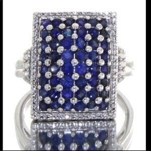 Natural 2.88ct Sapphire Waterfall Ring 925 Silver